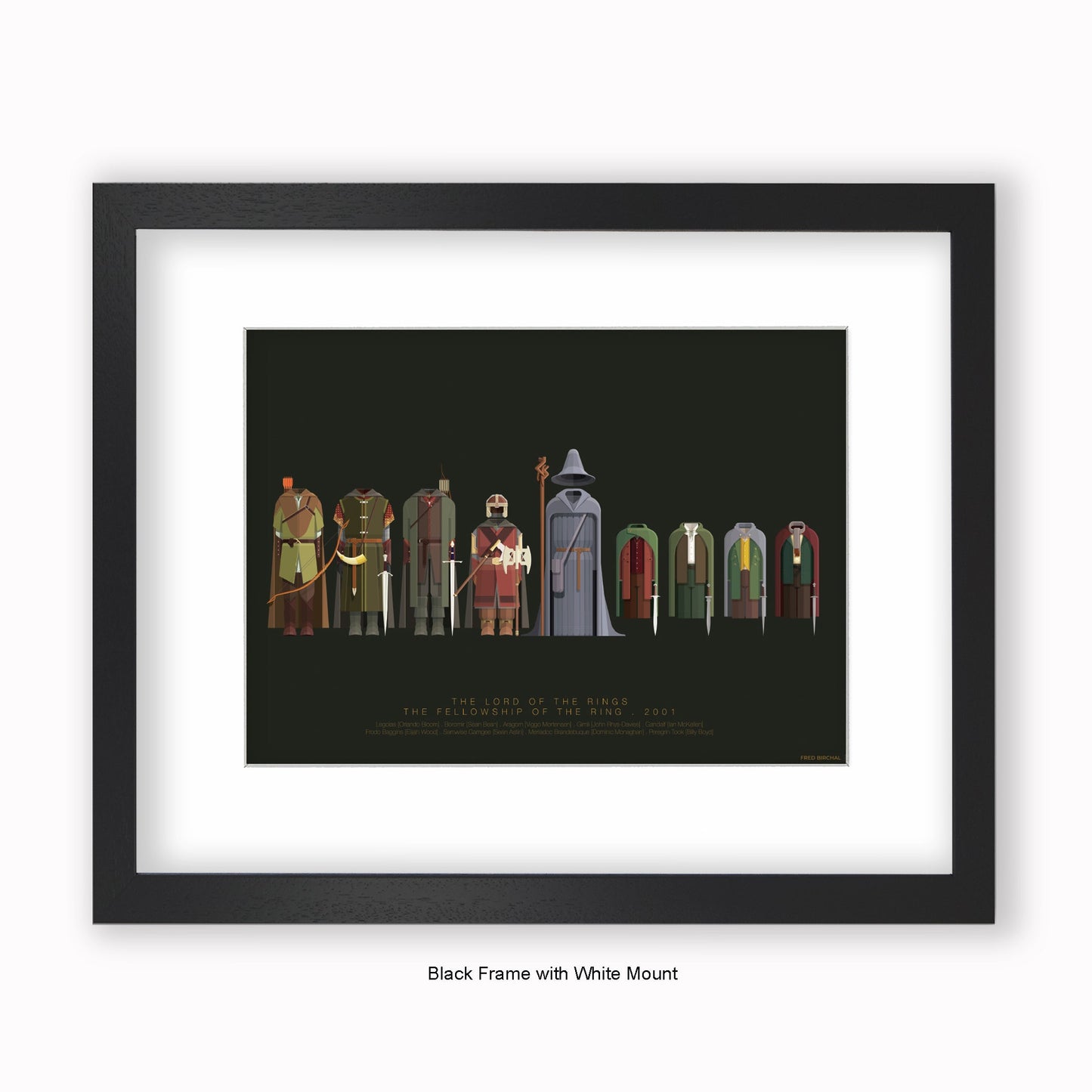 Lord Of The Rings Cast - Mounted & Framed Art print