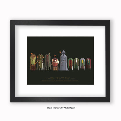 Lord Of The Rings Cast - Mounted & Framed Art print