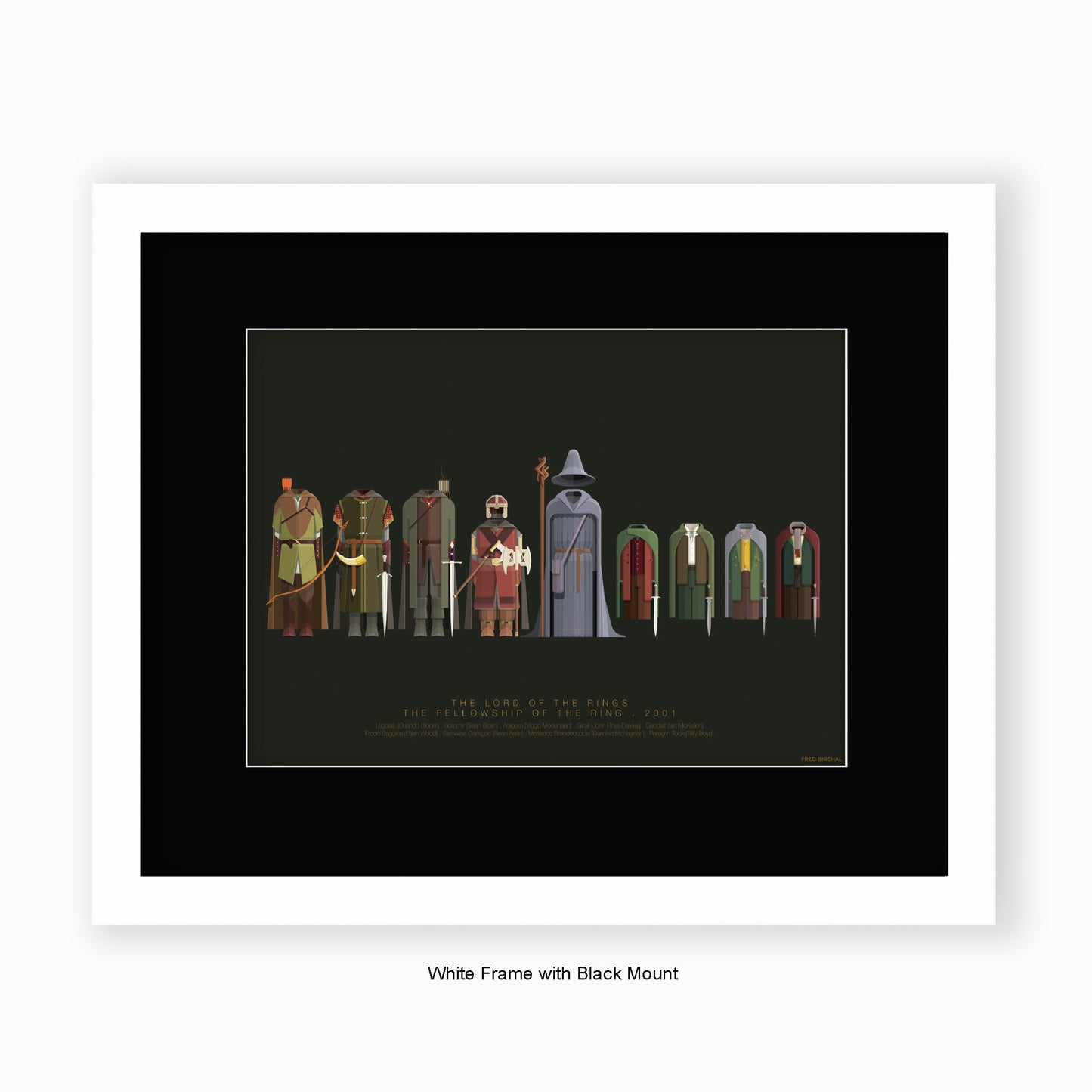 Lord Of The Rings Cast - Mounted & Framed Art print