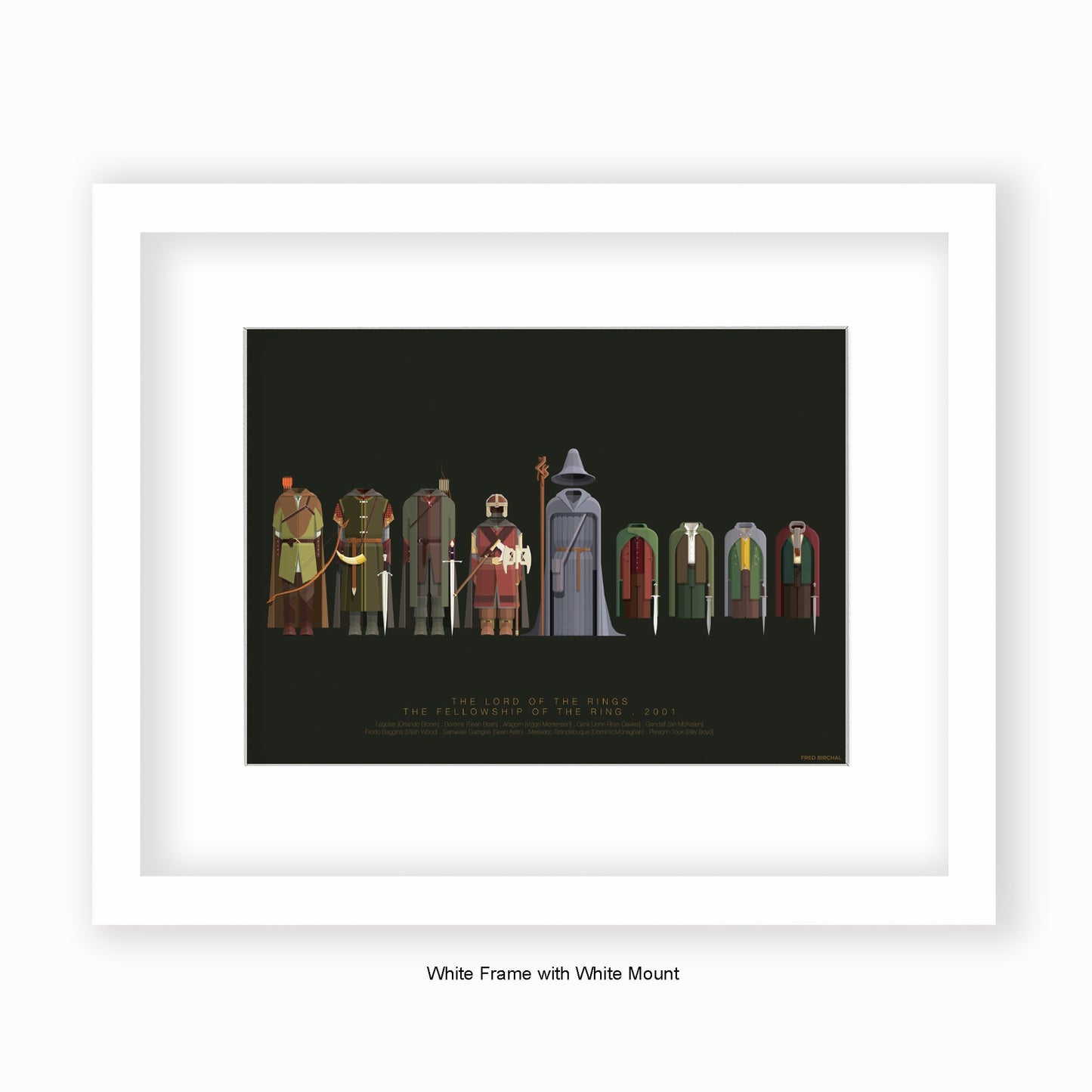 Lord Of The Rings Cast - Mounted & Framed Art print