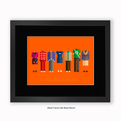 Big Bang Theory - 7 Characters - Mounted & Framed Art print