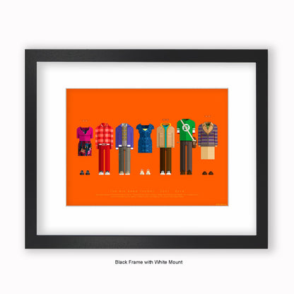 Big Bang Theory - 7 Characters - Mounted & Framed Art print