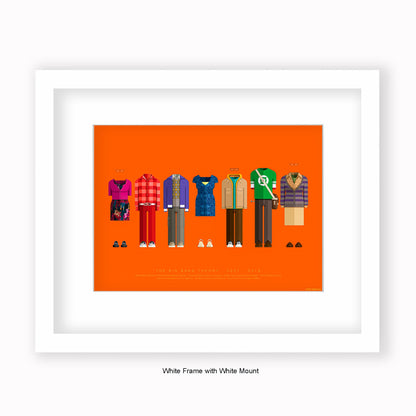 Big Bang Theory - 7 Characters - Mounted & Framed Art print