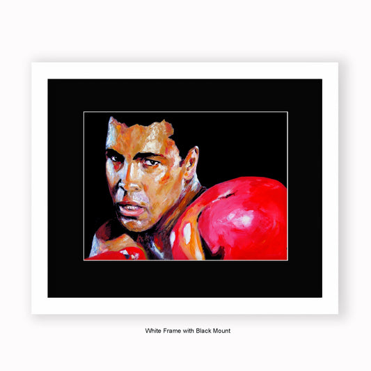 Muhammad Ali - Red Gloves - Mounted & Framed Art Print