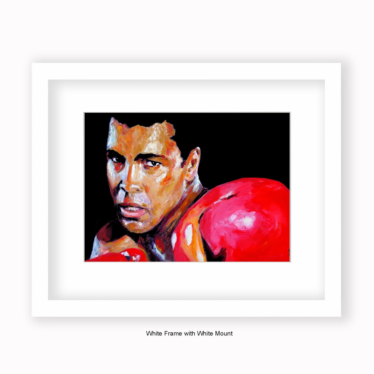 Muhammad Ali - Red Gloves - Mounted & Framed Art Print