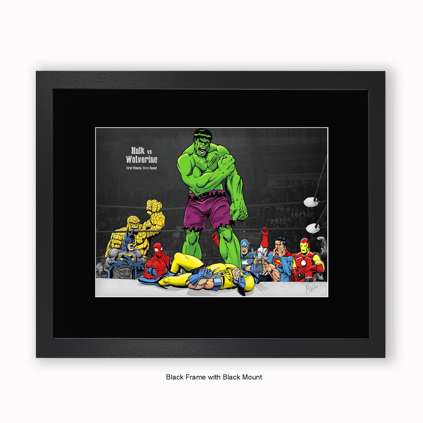 Super Heroes - First Minute - Mounted & Framed Art Print