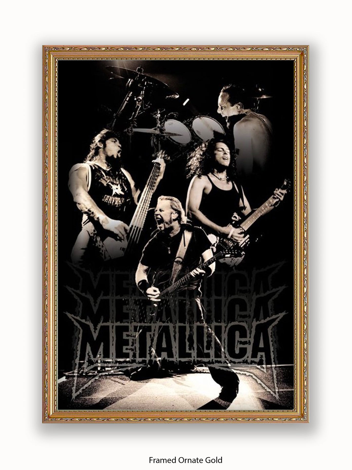 Metallica   b&w   Live Poster