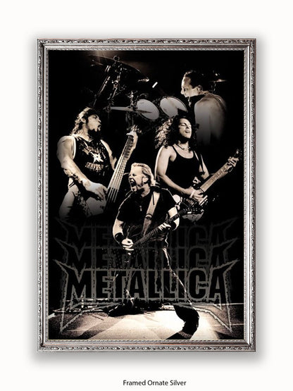 Metallica   b&w   Live Poster