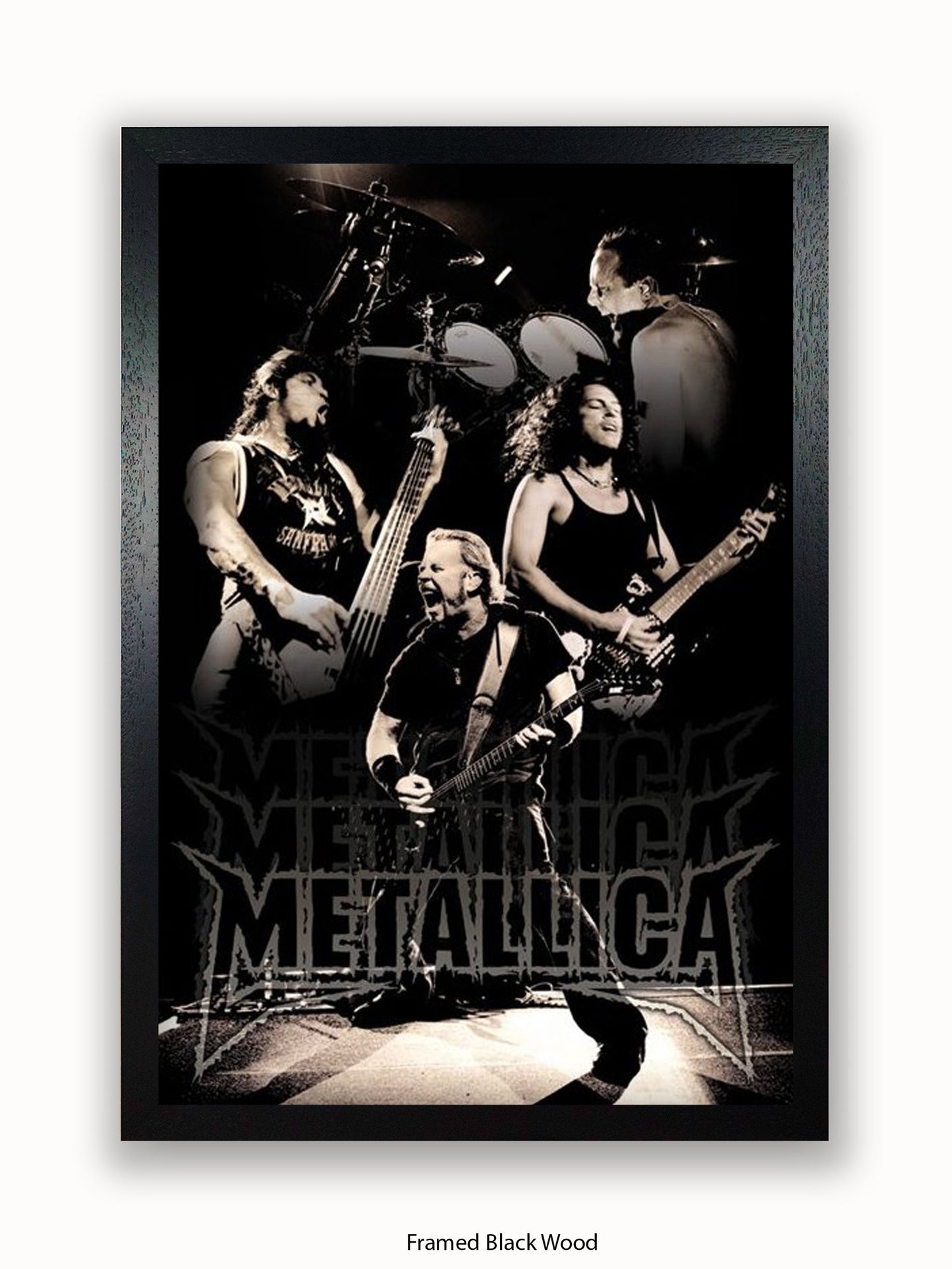 Metallica   b&w   Live Poster