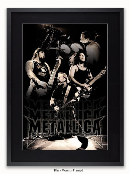 Metallica   b&w   Live Poster