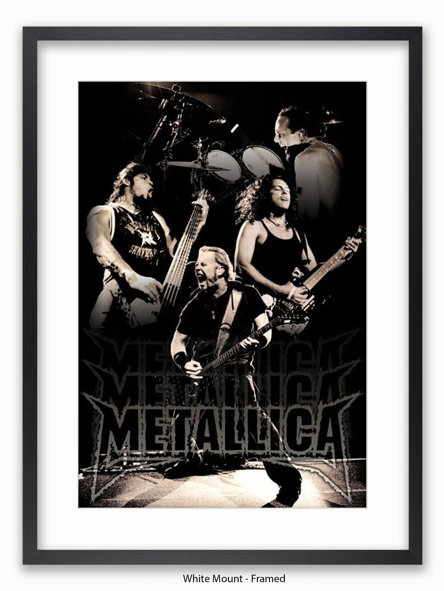 Metallica   b&w   Live Poster