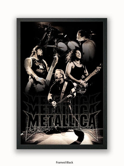 Metallica   b&w   Live Poster