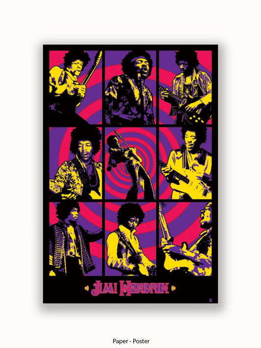 Jimi Hendrix   Purple Haze  Montage Poster