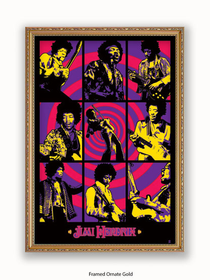 Jimi Hendrix   Purple Haze  Montage Poster