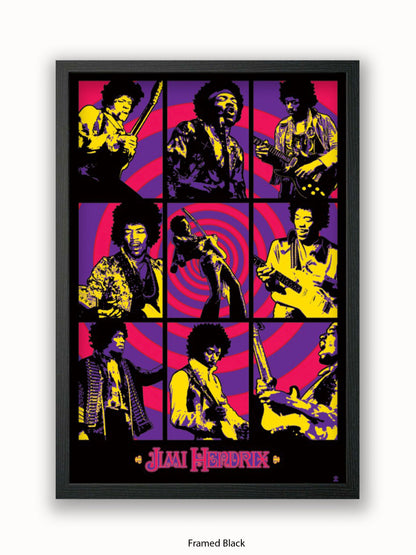 Jimi Hendrix   Purple Haze  Montage Poster