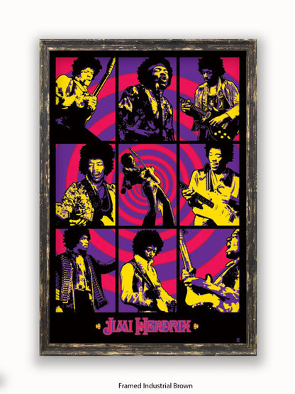 Jimi Hendrix   Purple Haze  Montage Poster