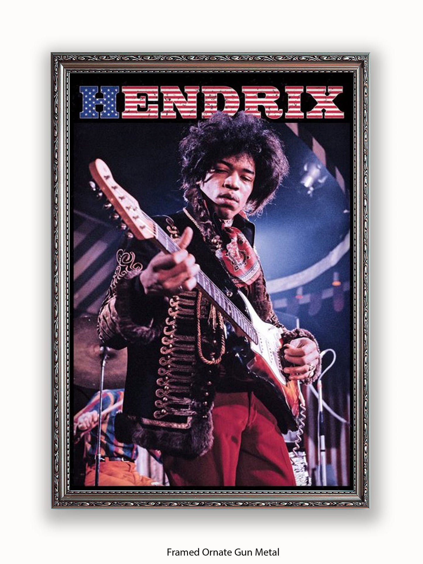 Jimi Hendrix   Stars & Stripes Poster