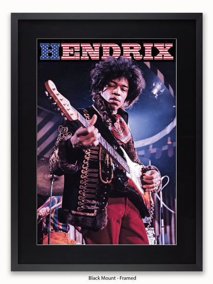 Jimi Hendrix   Stars & Stripes Poster