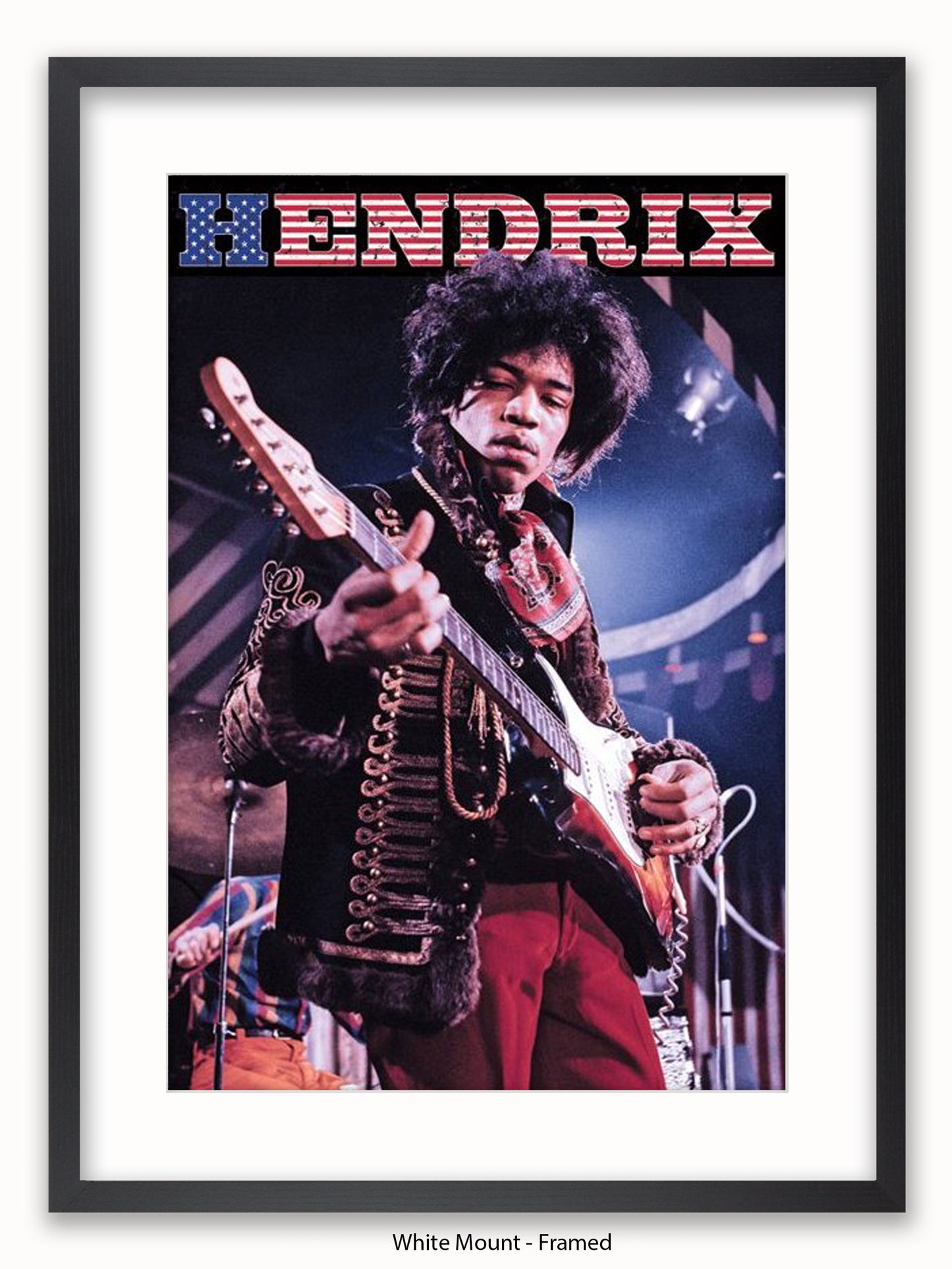 Jimi Hendrix   Stars & Stripes Poster