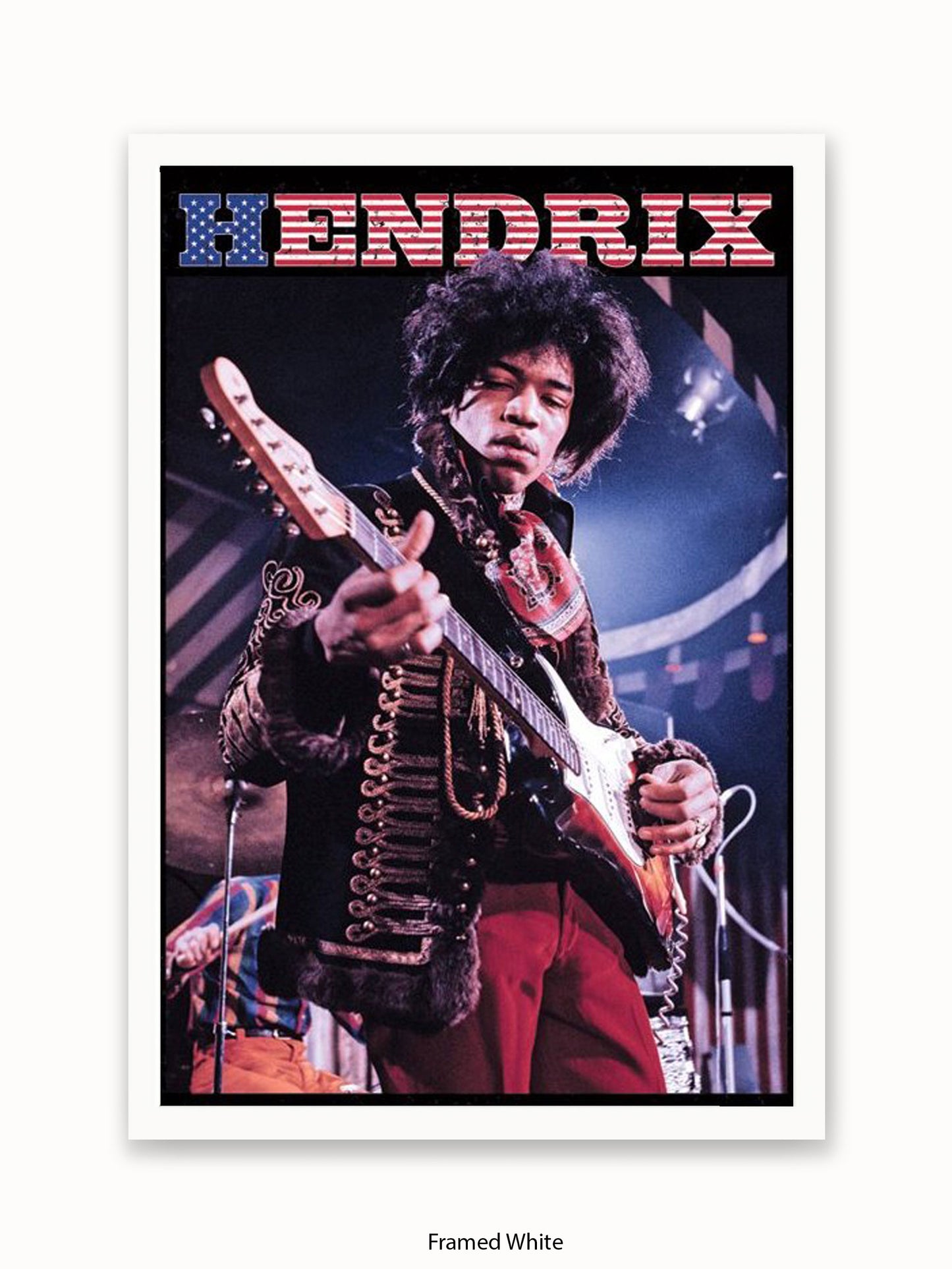 Jimi Hendrix   Stars & Stripes Poster