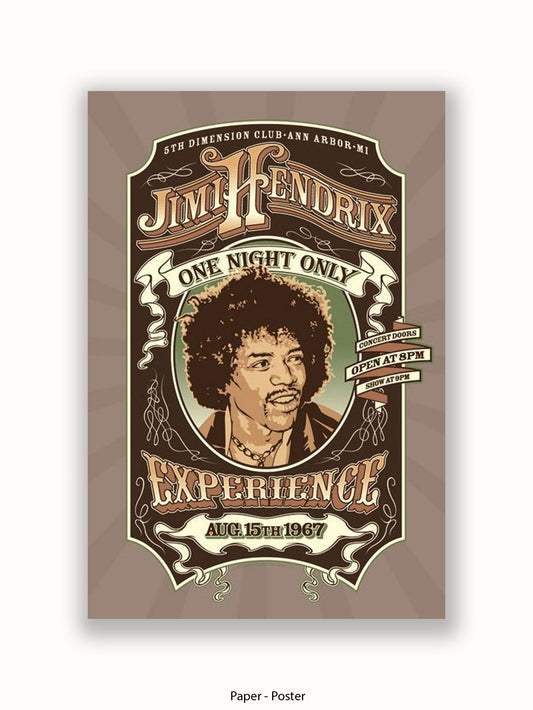 Jimi Hendrix   One Night Only Poster