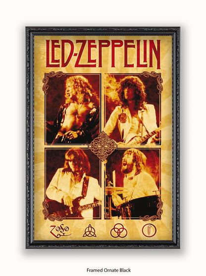 Led Zeppelin   Parchment  Bravado   Cream Poster