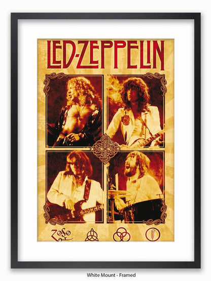 Led Zeppelin   Parchment  Bravado   Cream Poster