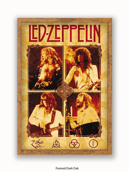 Led Zeppelin   Parchment  Bravado   Cream Poster