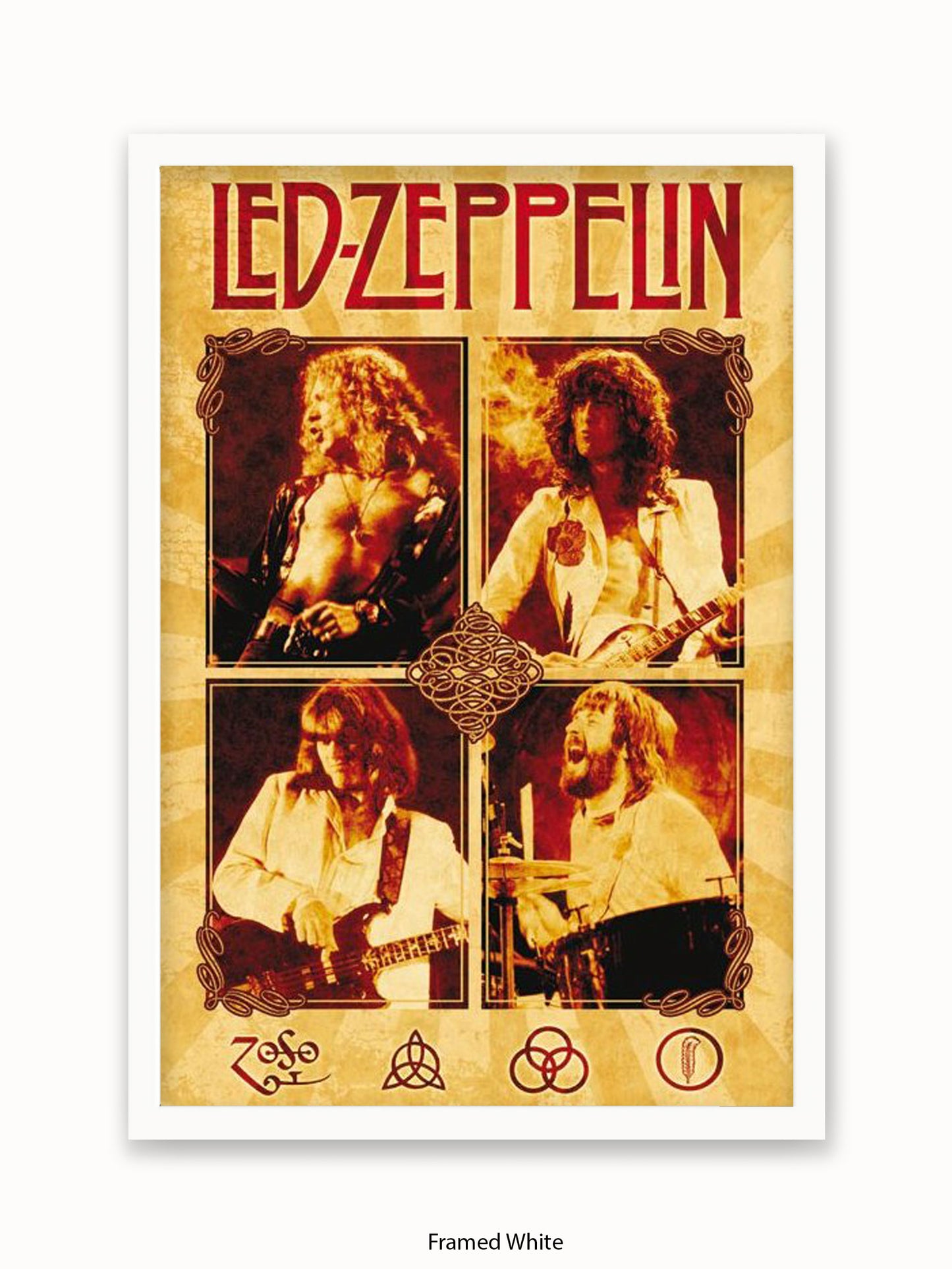 Led Zeppelin   Parchment  Bravado   Cream Poster