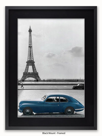 Paris  Eiffel Tower  Blue Car poster