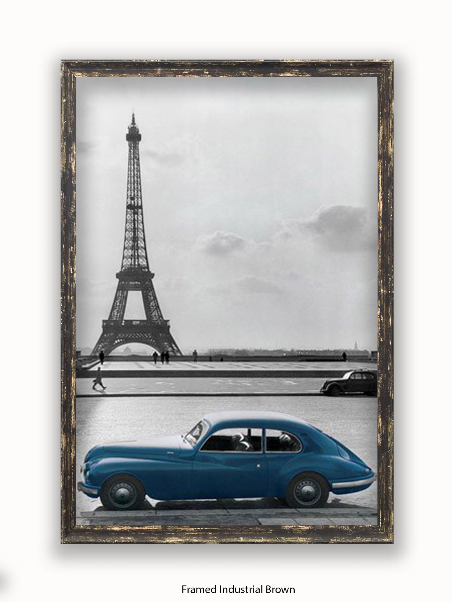 Paris  Eiffel Tower  Blue Car poster