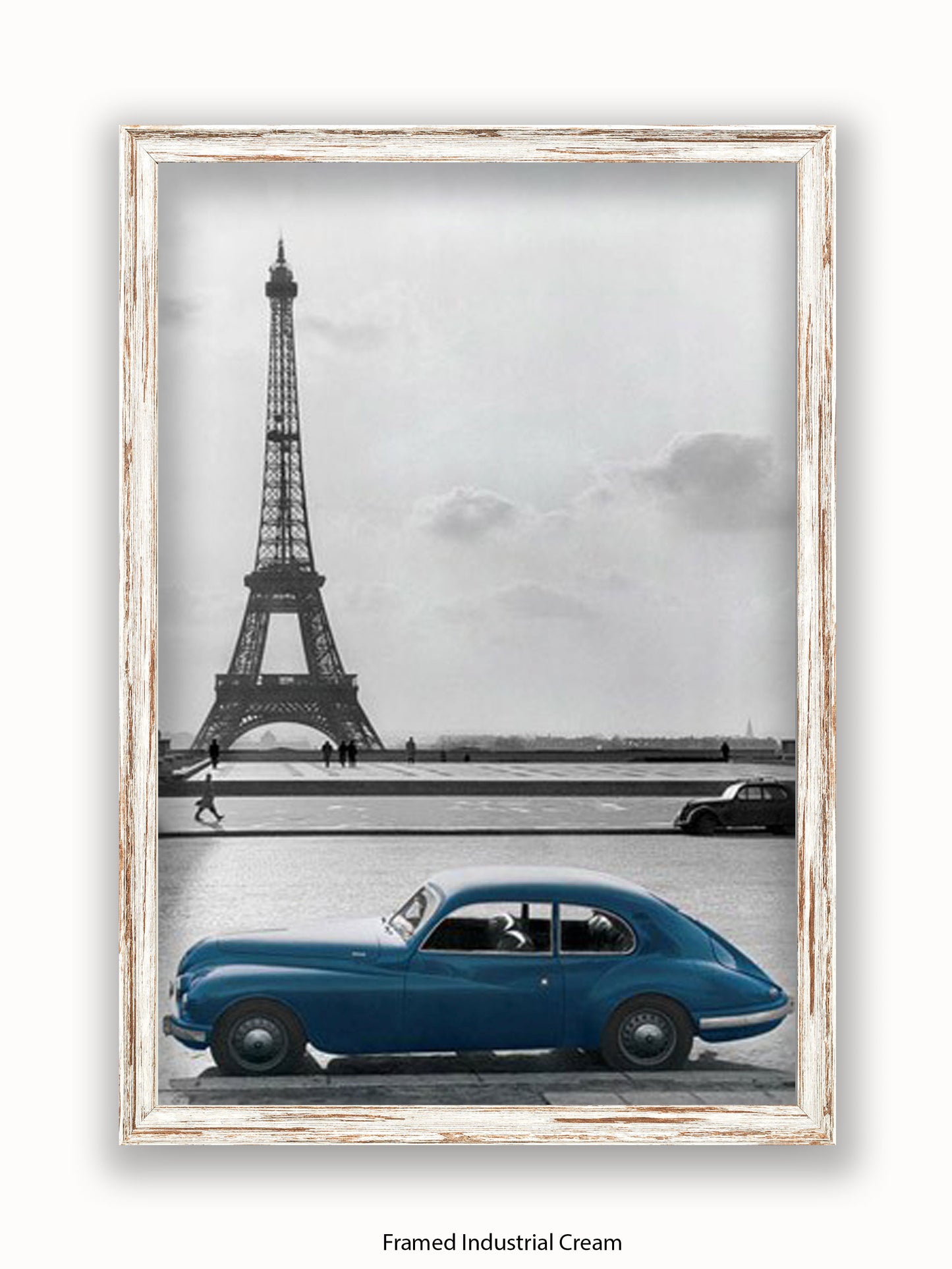 Paris  Eiffel Tower  Blue Car poster