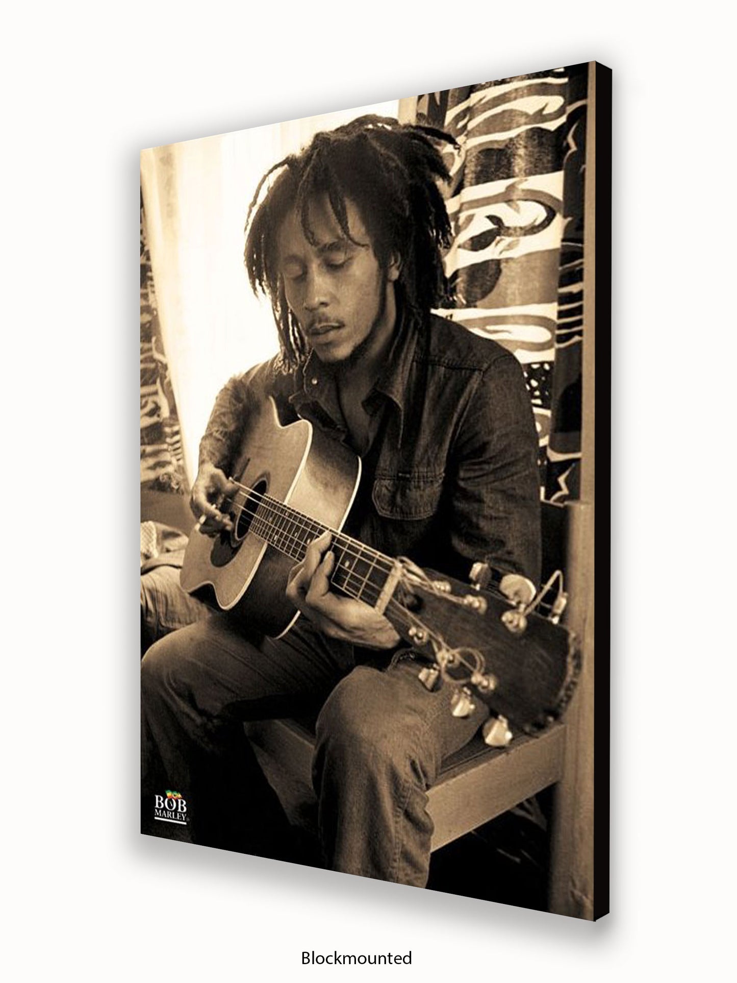 Bob Marley   Sepia  Sitting  Guitar Poster