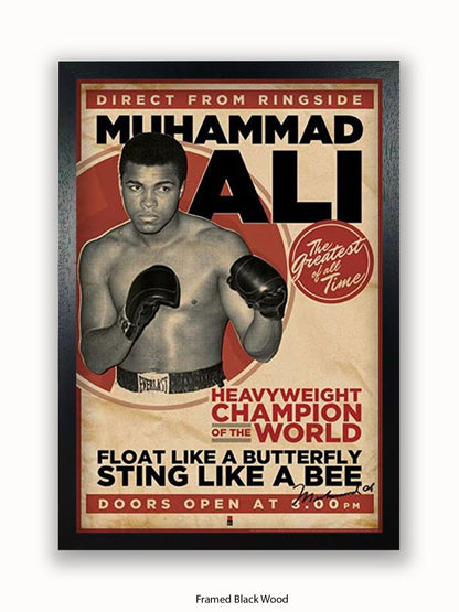 Muhammad Ali  Vintage  Float Like A Butterfly Sting Like A Bee Poster