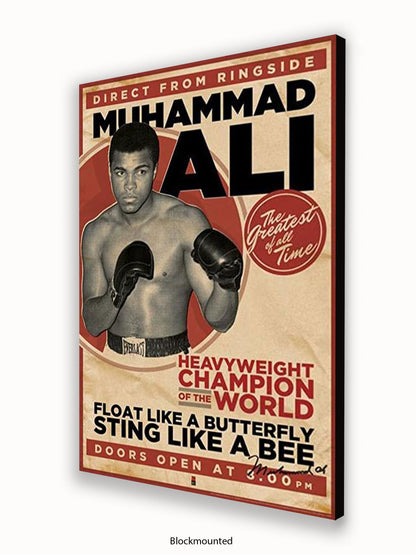 Muhammad Ali  Vintage  Float Like A Butterfly Sting Like A Bee Poster