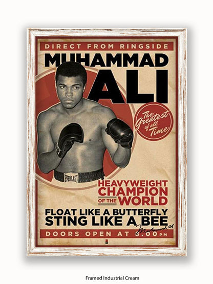 Muhammad Ali  Vintage  Float Like A Butterfly Sting Like A Bee Poster