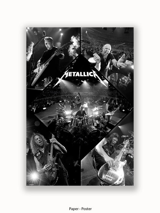 Metallica  b/w Collage Poster