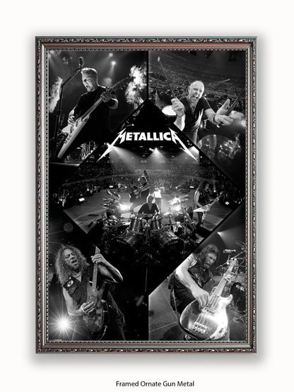 Metallica  b/w Collage Poster