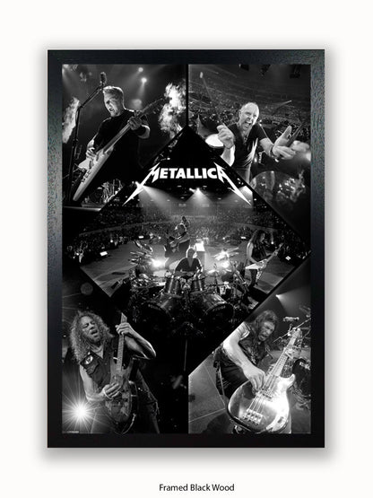 Metallica  b/w Collage Poster