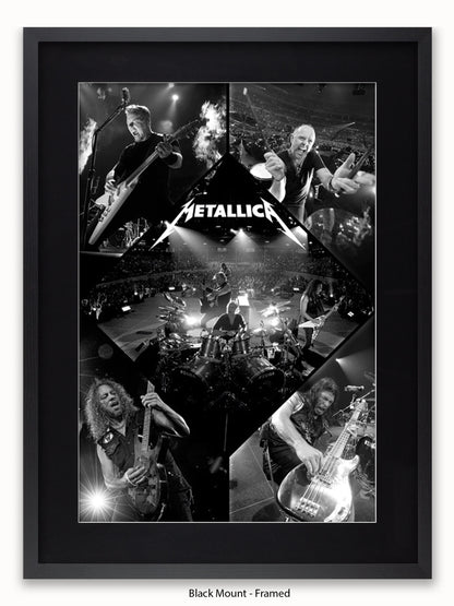 Metallica  b/w Collage Poster