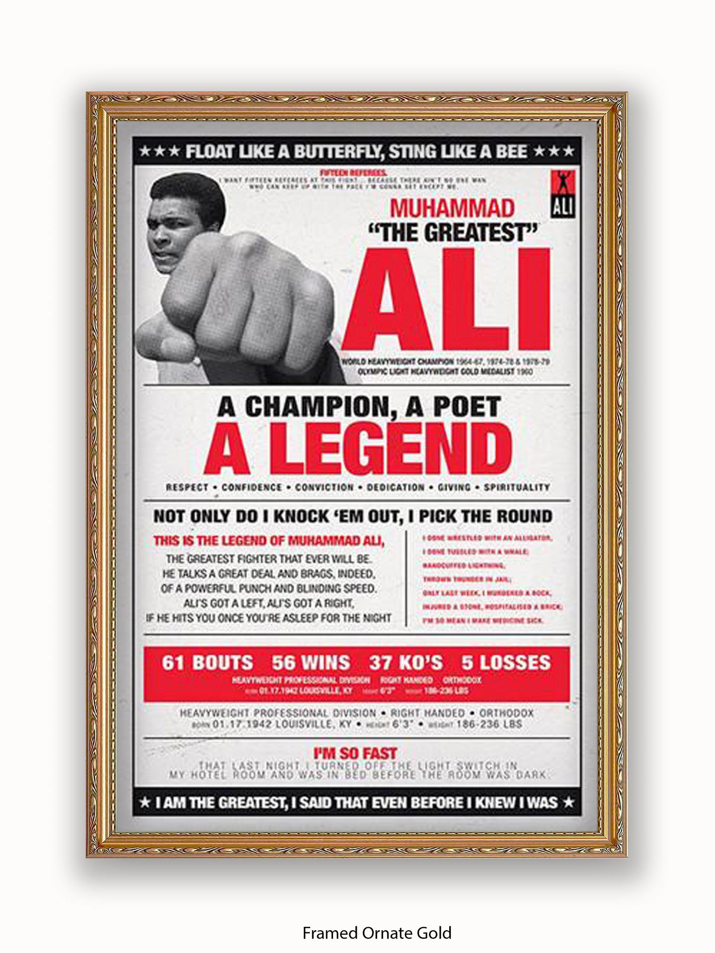 Muhammad Ali  Champion  Poet  Legend Poster