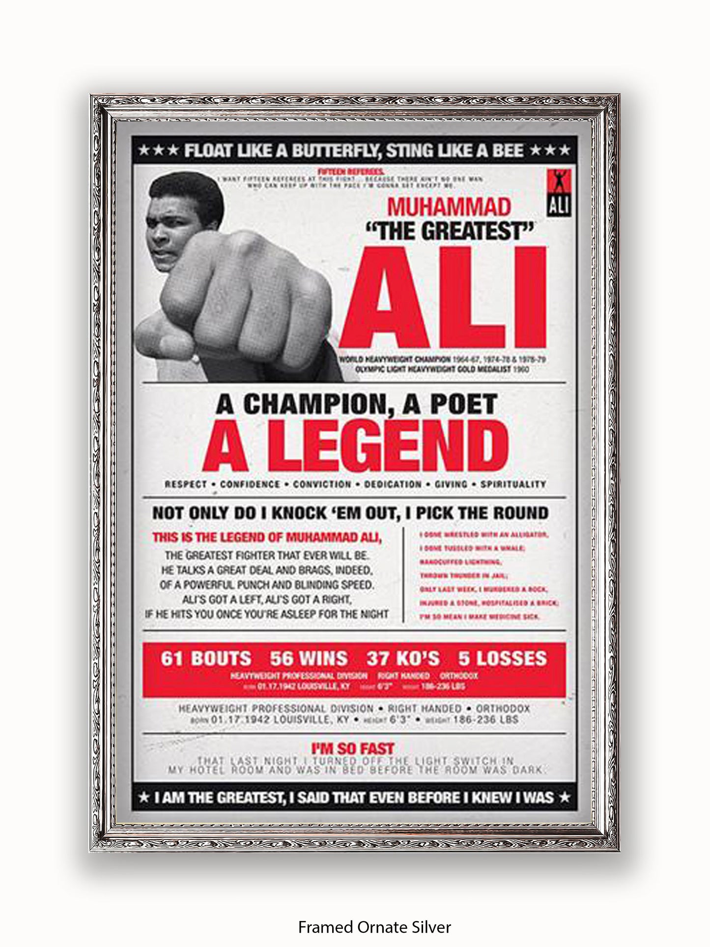 Muhammad Ali  Champion  Poet  Legend Poster