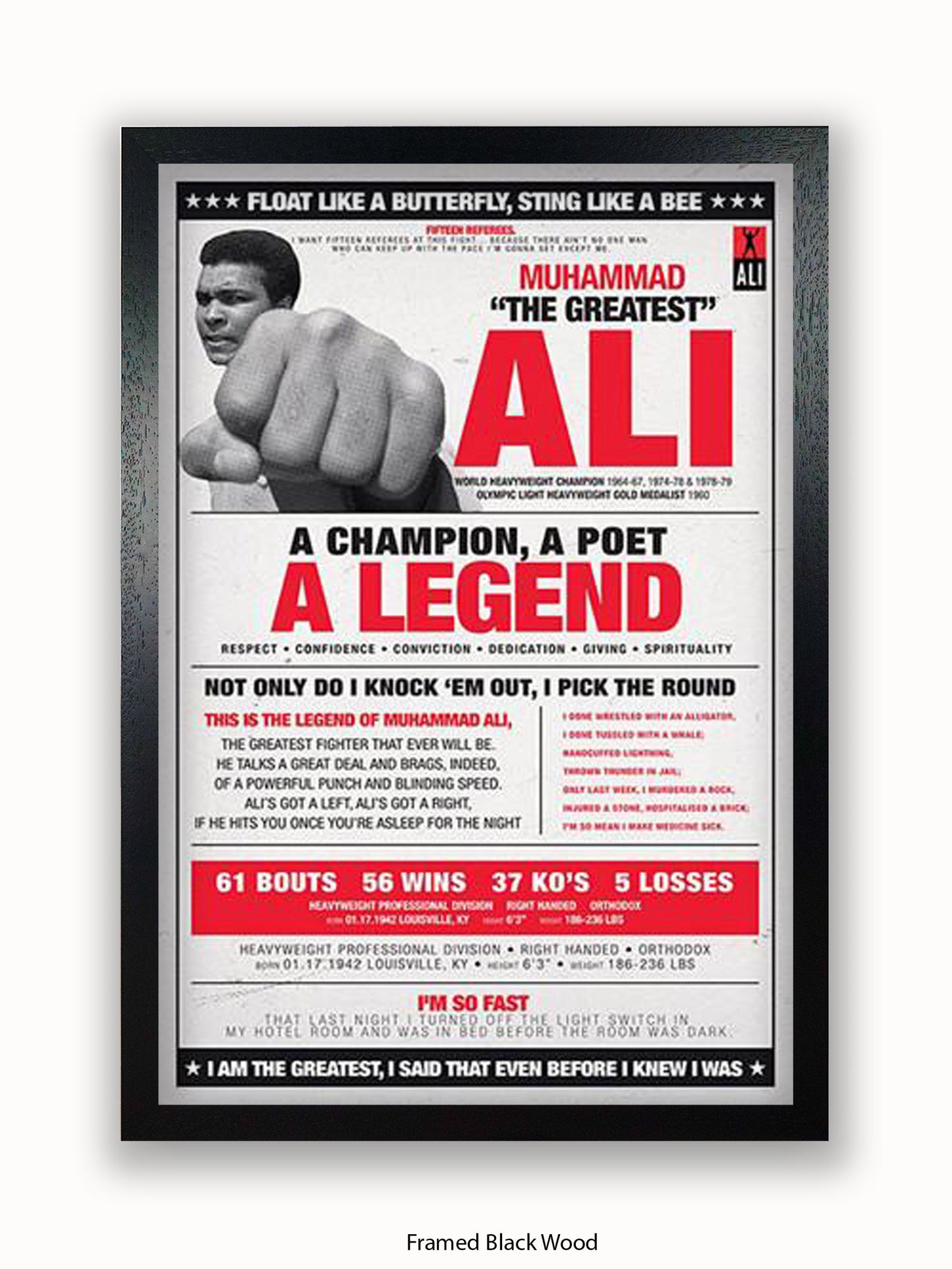 Muhammad Ali  Champion  Poet  Legend Poster