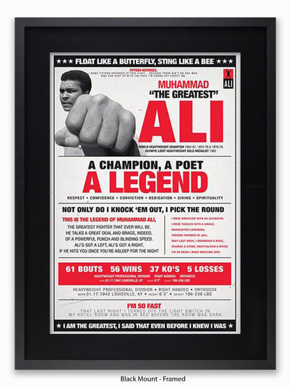 Muhammad Ali  Champion  Poet  Legend Poster