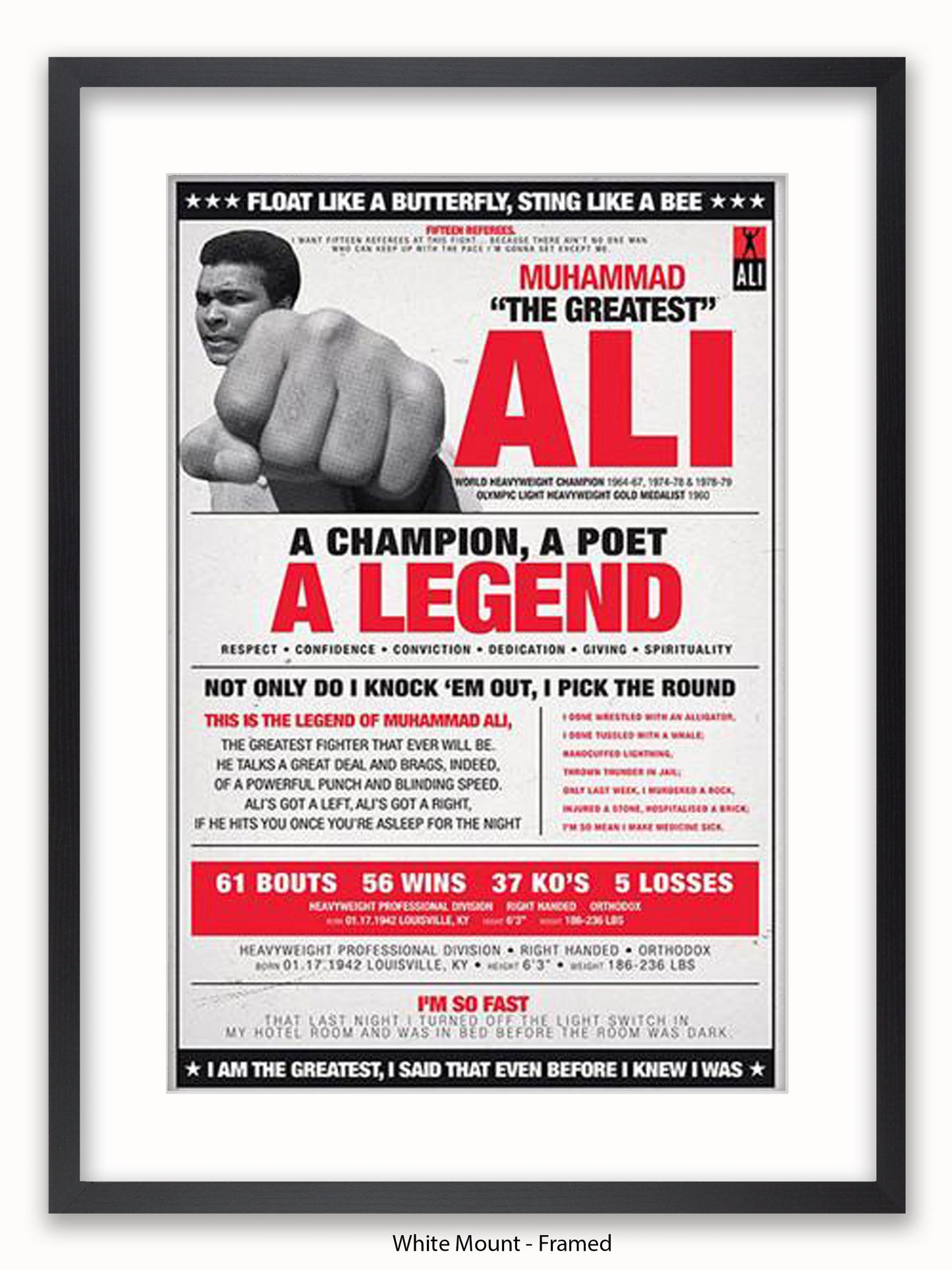 Muhammad Ali  Champion  Poet  Legend Poster