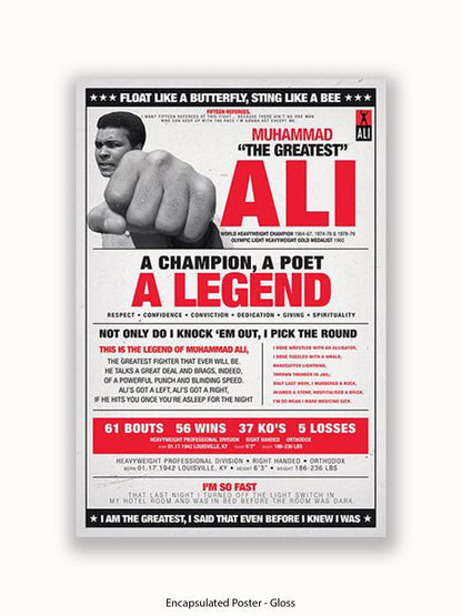 Muhammad Ali  Champion  Poet  Legend Poster