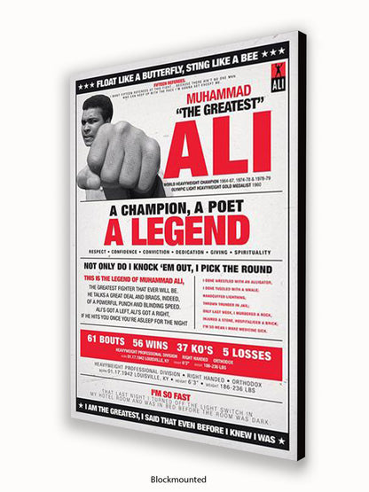 Muhammad Ali  Champion  Poet  Legend Poster