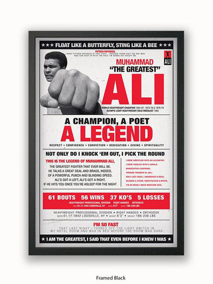 Muhammad Ali  Champion  Poet  Legend Poster