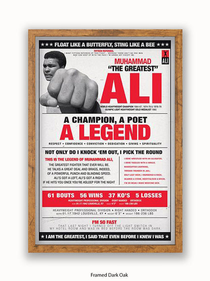 Muhammad Ali  Champion  Poet  Legend Poster