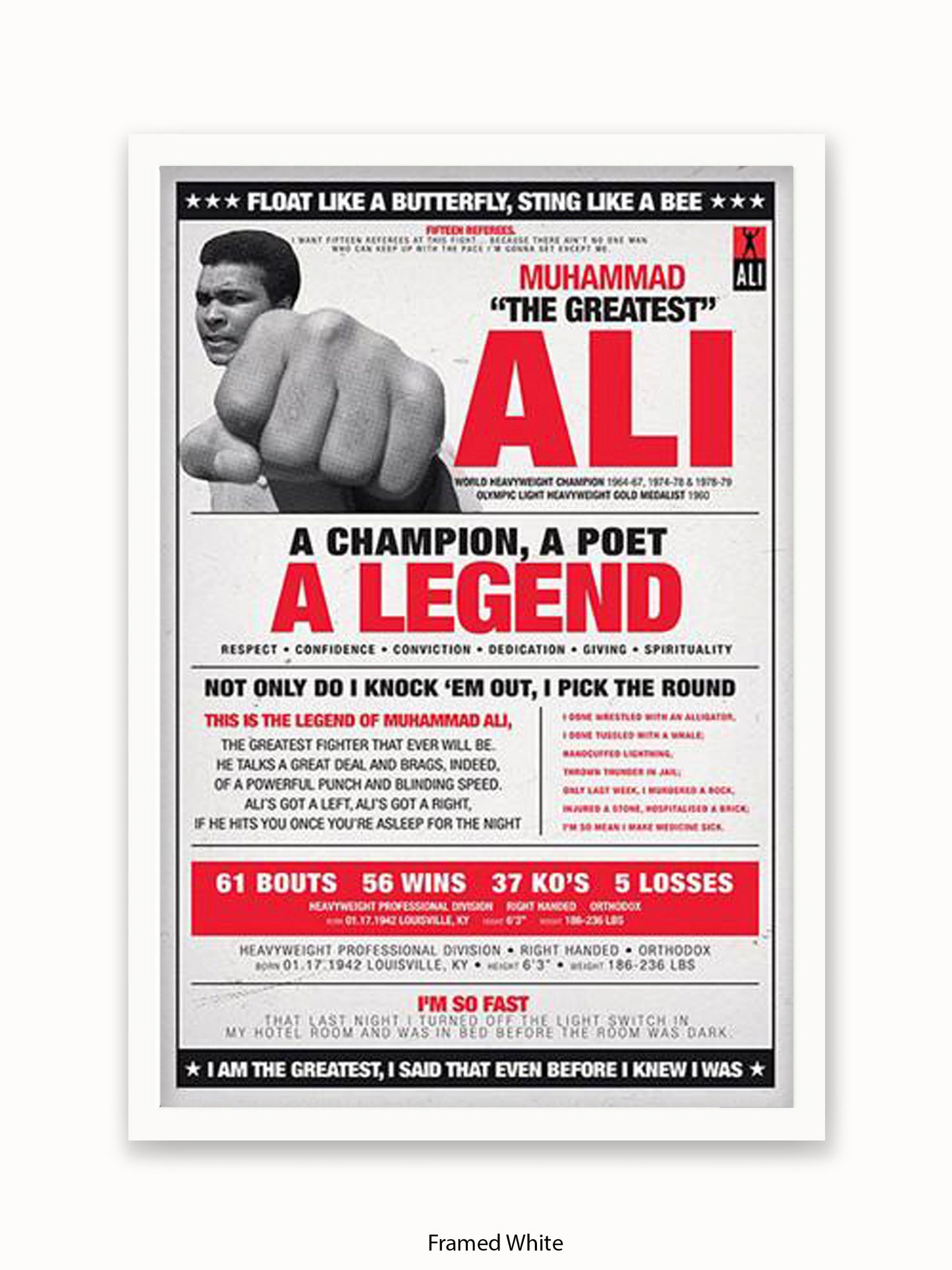 Muhammad Ali  Champion  Poet  Legend Poster